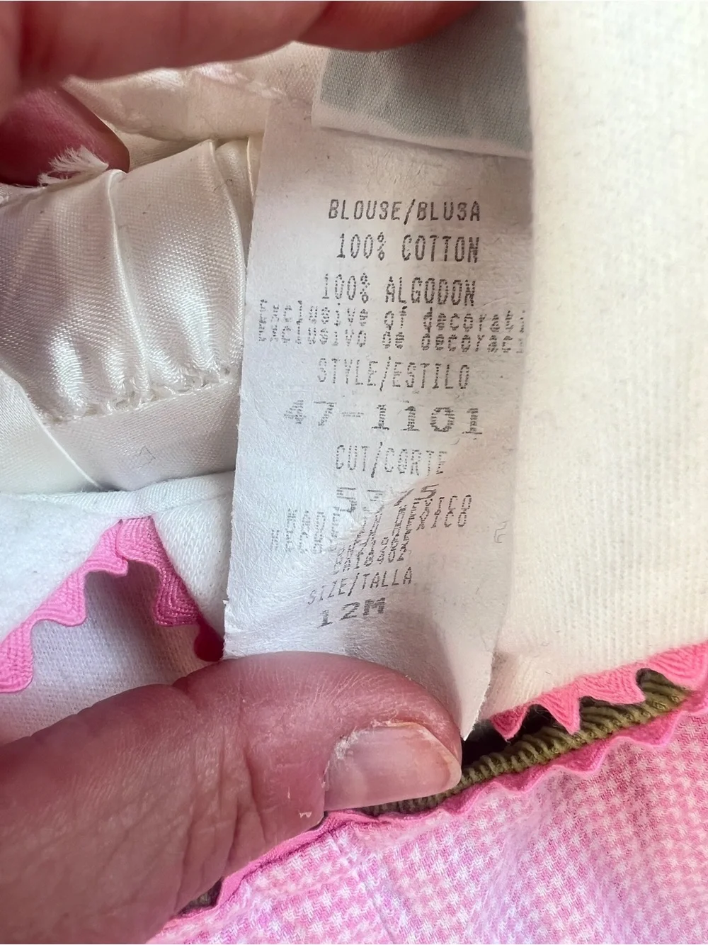 Peaches ’n Cream Girls 12M Birthday Outfit Pink Gingham Cake Romper Vintage